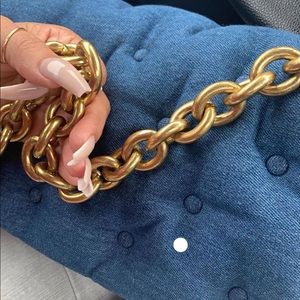 Blue Jean Medium Purse with gold chain